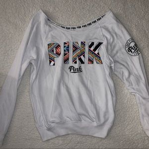 Off the shoulder PINK pullover